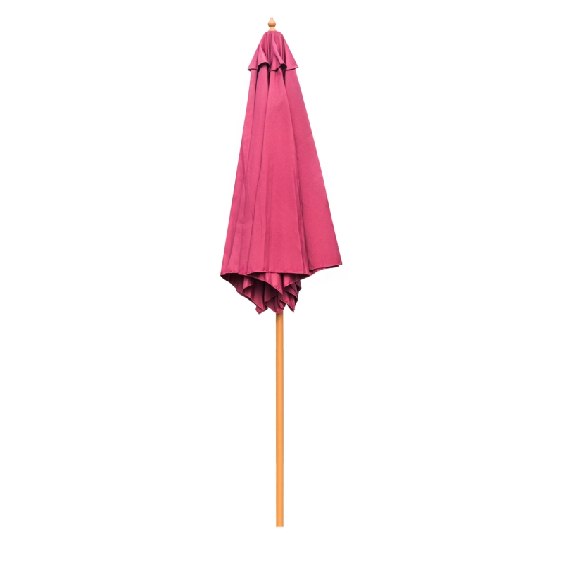 Outsunny φ9' x 8' H Patio Umbrella, Market Umbrella with Hardwood Frame and Wind Vent, Outdoor Beach Parasol, Wine Red