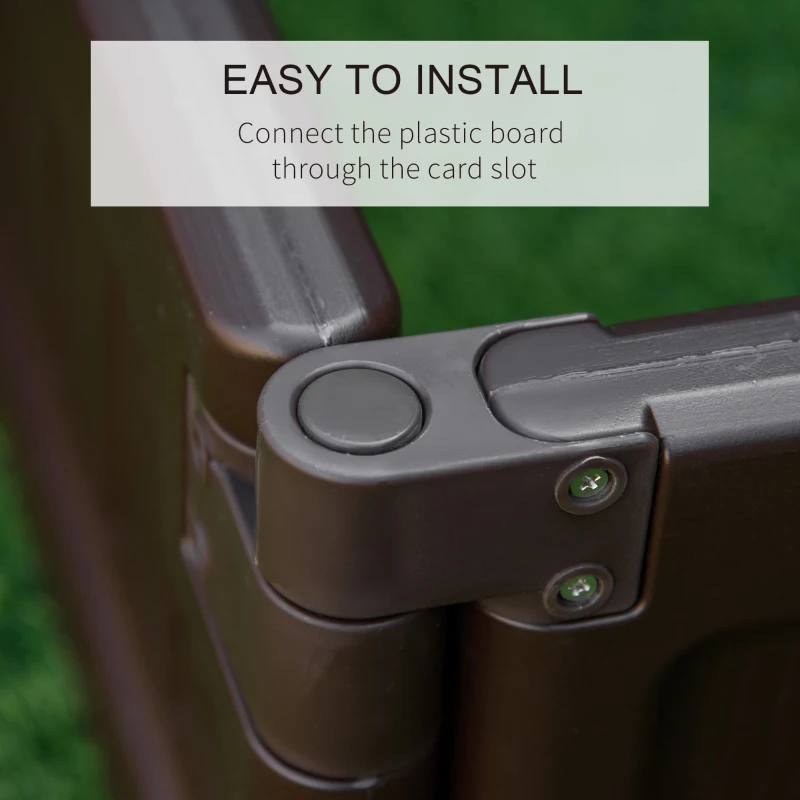 Outsunny 48" x 24" Raised Garden Bed Kit, Divisible Planting Box DIY Garden Elevated Planter for Outdoor & Indoor Backyard, Wood Imitating Grain, Easy Assembly, with 6 Stakes, Brown