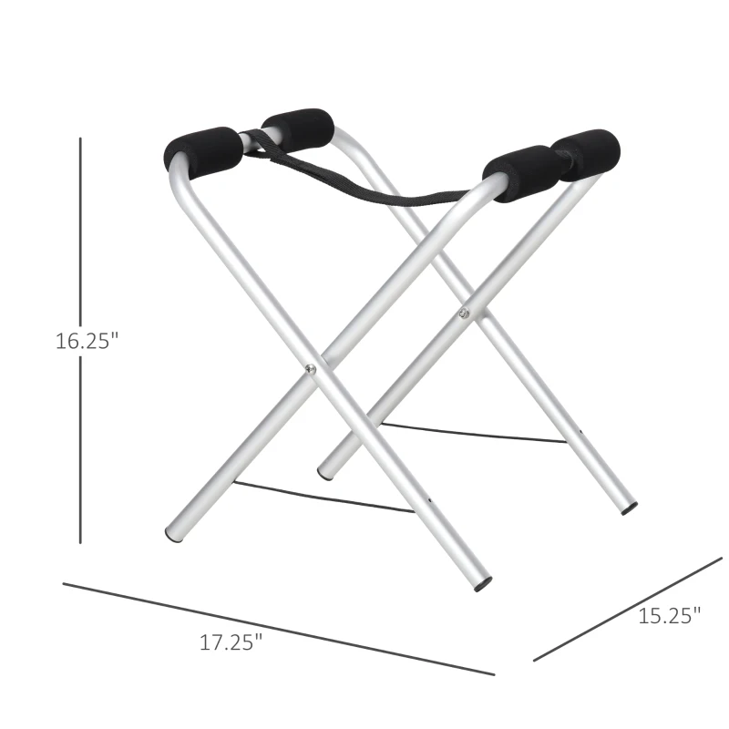 Soozier 2 Pieces Universal Kayak Storage Stand & Rack for Cleaning, Storing, & Maintenance with Aluminum Frame & Folding Design