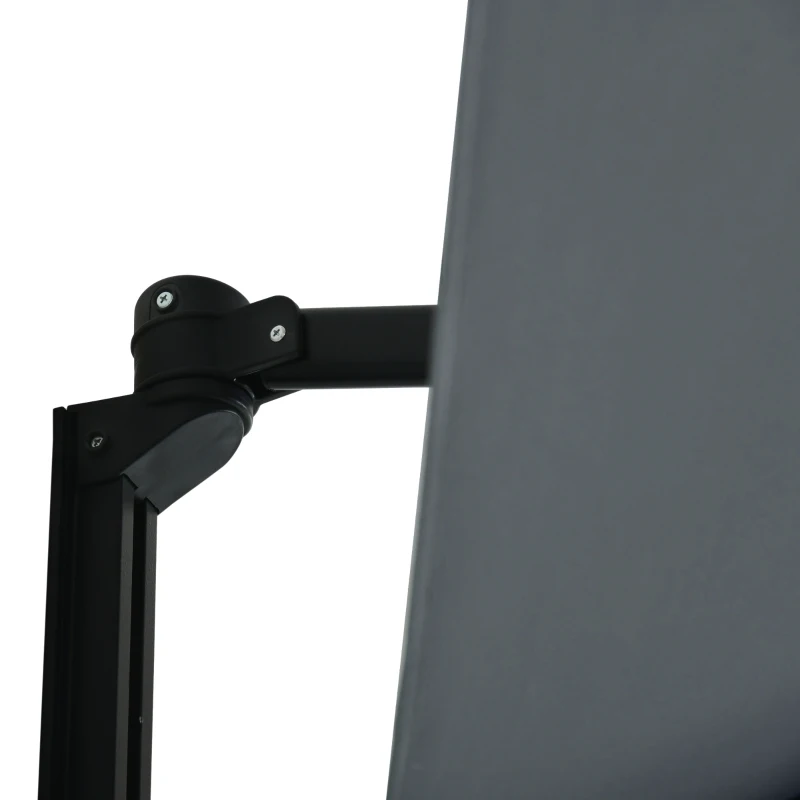 Outsunny 8 ft Wall Mounted Umbrella with 180° Rotatable Canopy, Patio Wall Parasol for Outdoor, Garden, Balcony, Yard, Dark Grey