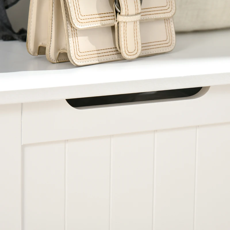 HOMCOM Hall Tree with Coat Rack, Storage, and Sitting Bench, White