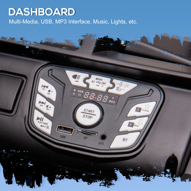 Aosom 12V Battery-powered Kids Electric Ride On Police Car SUV Truck Toy with Parental Remote Control, White