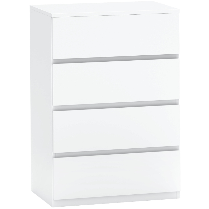 HOMCOM 4 Drawer Chest Storage Cupboard Freestanding Drawer Unit, White