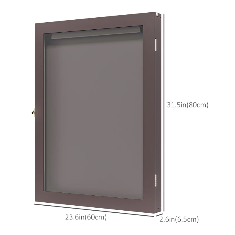 HOMCOM 24" x 32" Hockey Jersey Frame, Jersey Shadow Box for Basketball Football Baseball, Brown