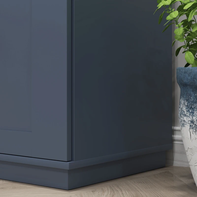 HOMCOM Modern Kitchen Pantry Freestanding Cabinet Cupboard with Doors and Drawer, Adjustable Shelving, Navy Blue