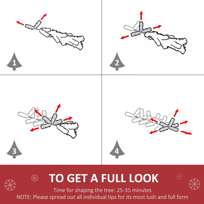 HOMCOM 6ft Artificial Christmas Tree Unlit Douglas Fir with Realistic Branch Tips, Black Halloween Style