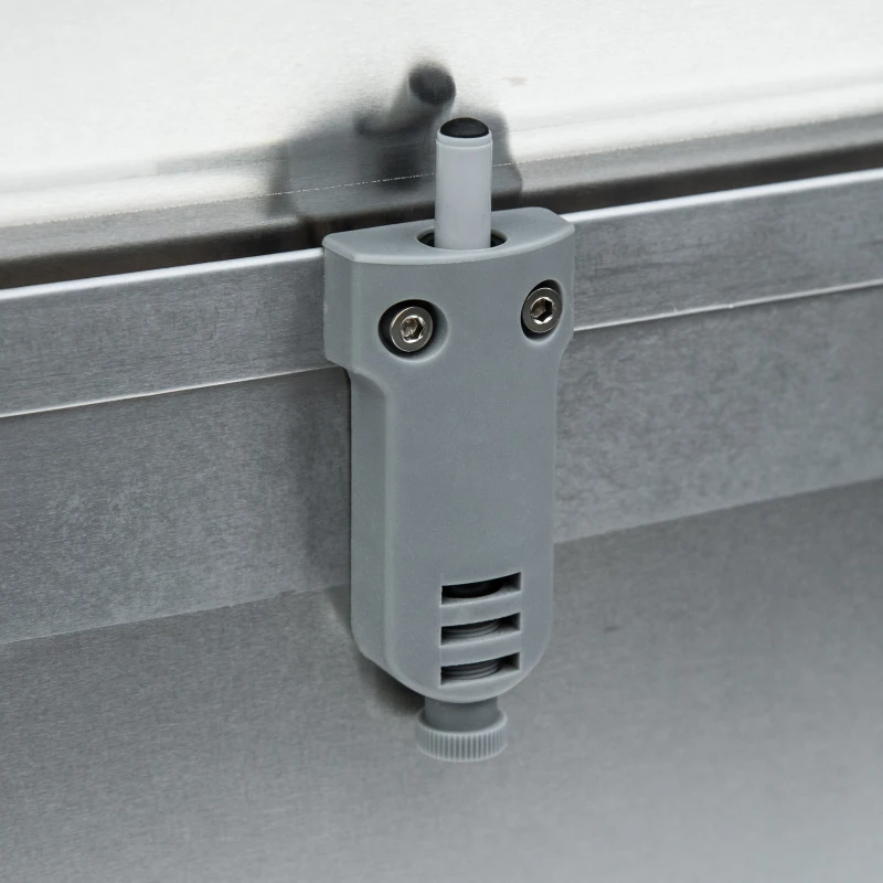 PawHut Automatic Chicken Feeder, 22.5 lbs Capacity Poultry Feeder with Self Opening Treadle, Weather Resistant Lid, for 6 Chickens, Silver