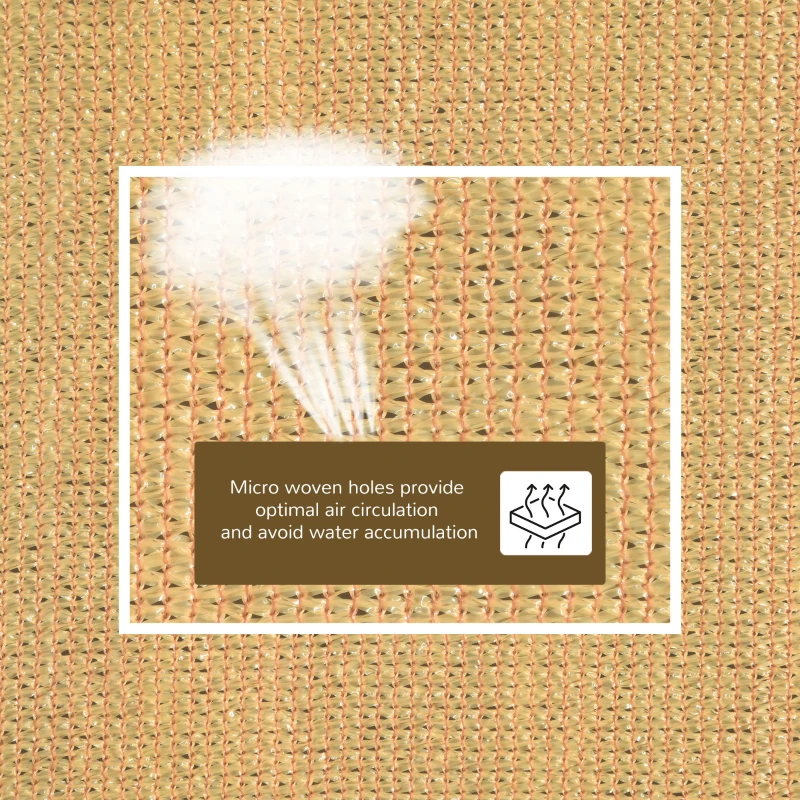 Outsunny Rectangle 20'x 16' Sun Shade Sail Top Cover Fabric Outdoor Shelter Backyard Window Garden Sand Carrying Bag Sand