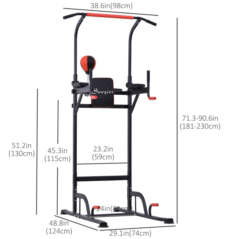 Soozier Workout Tower Pull Up Bar for Home Gym Workout Machine