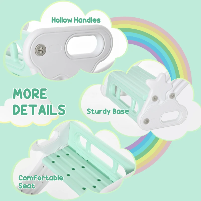 Qaba 2-IN-1 Kids Seesaw Teeter Totter Kids Table and Chair Set with Easy-Grip Handles Indoor Outdoor Playroom Backyard, Grey