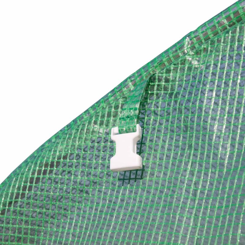 Outsunny 10' x 10' x 6.5' Walk-in Tunnel Greenhouse with High-Quality Transparent PE Cover, Zipper Doors, & Windows