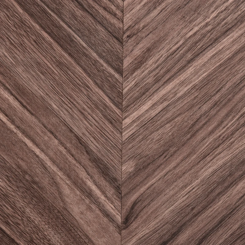 HOMCOM Sideboard Buffet Cabinet, Chevron Double Door Kitchen Cabinet, Accent Cabinet with Adjustable Shelf, Walnut