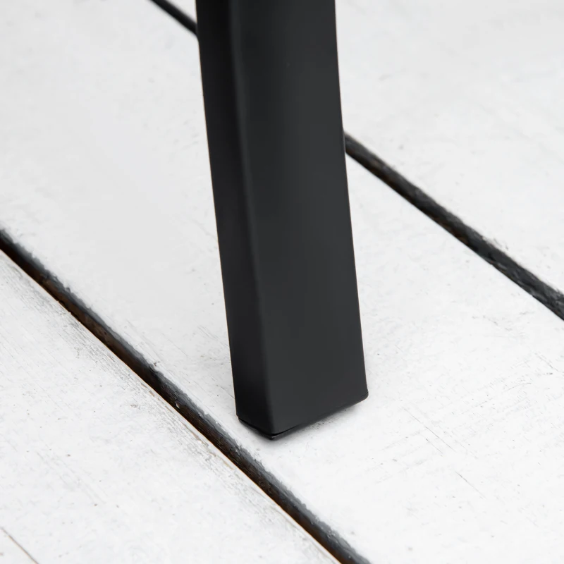 Outsunny 2 Seater Garden Bench 45" x 21.75" x 35.5" Steel Frame Loveseat for Yard, Lawn, Porch, Patio, Black and Gold