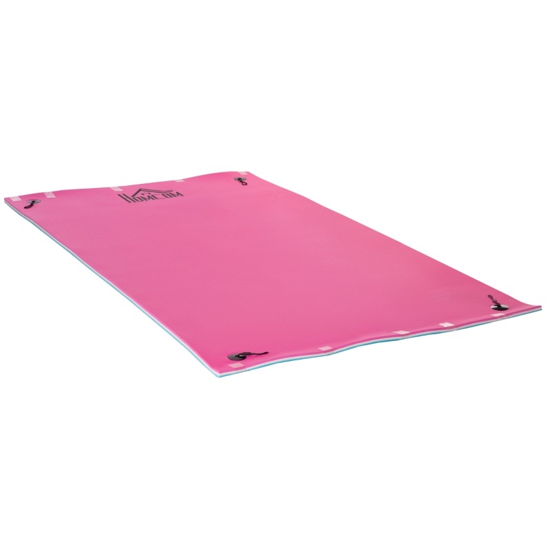 HOMCOM 12x6ft Floating Mat Floating Lily Pad Water Carpet Float Aqua Mat Water Recreation and Relaxing in Pool Beach Lake