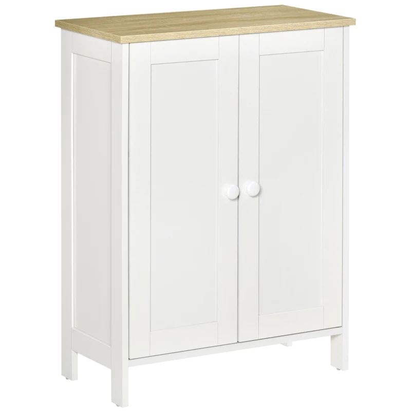 HOMCOM Storage Cabinet with Doors, Cupboard Organization with 2 Adjustable Shelves, Storage Solution for Living Room, Bathroom