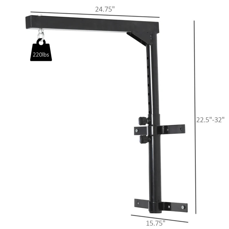 Soozier Boxing Punch Bag Hanger Heavy Bag Bracket MMA Training Wall Mount 220lbs Black