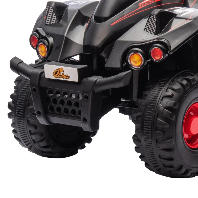 Qaba 6V Kids ATV, 4 Wheeler Quad Car w/ Music for 2-6 Years, Black