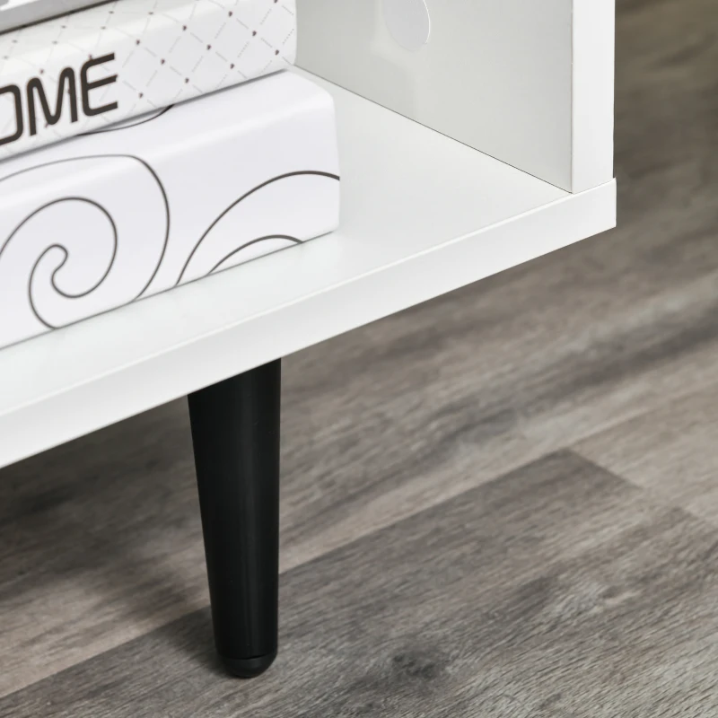 HOMCOM Modern TV Stand Cabinet for TVs up to 60 Inches with Storage Shelf, Cable Hole, Home Entertainment Unit Center, for Living Room Bedroom, White