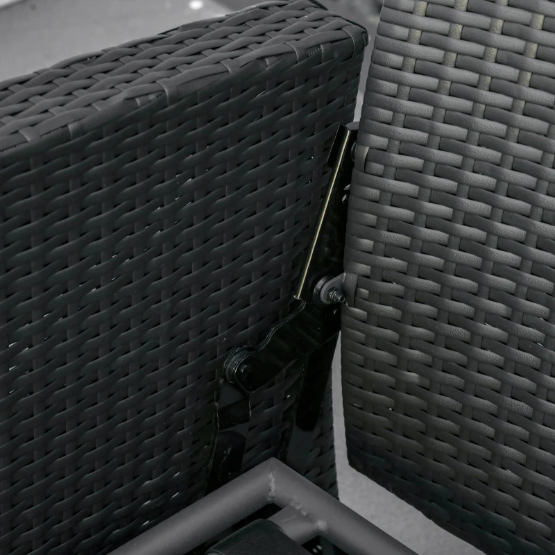 Outsunny Outdoor Wicker Swivel Recliner Chair, Reclining Backrest, Lifting Footrest, 360° Rotating Basic, Water Resistant Cushions for Patio, Light Blue