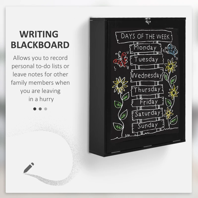 HOMCOM Wall Mounted Table Fold Out Convertible Desk, Multi-Functional Space Saving Computer Desk with Writing Floating Board for Students, Black