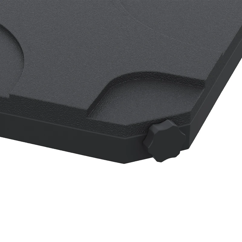 Outsunny 4 Pieces Cantilever Patio Umbrella Base Stand, Outdoor Offset Umbrella Weight Plates, 158 lb Capacity Sand or 60 Liter Capacity Water, Black