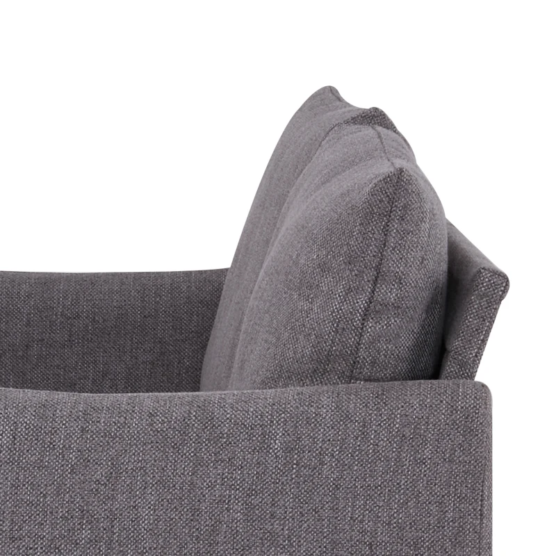 HOMCOM 54" Loveseat Sofa for Bedroom, Modern Love Seats Furniture, Upholstered Small Couch for Small Space, Dark Grey