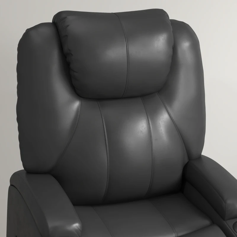 HOMCOM Power Recliner, Electric Lift Chair for Elderly with Footrest, Remote Control, Side Pockets and Cup Holders, Grey