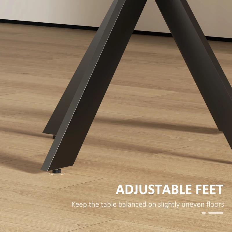 HOMCOM 29" Dining Table, Contemporary Round Kitchen Table with Steel Legs, Brown