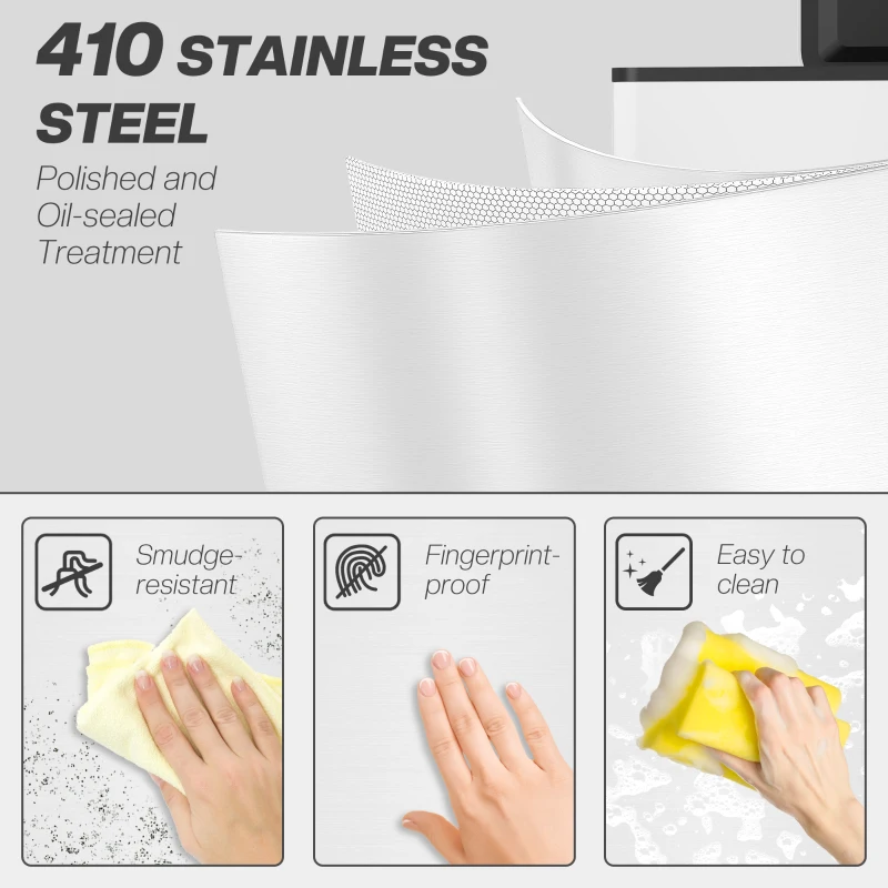 HOMCOM 5.3 Gallon Stainless Steel Kitchen Garbage Can with Soft-close Lid, Foot Pedal, Fingerprint-Proof, White