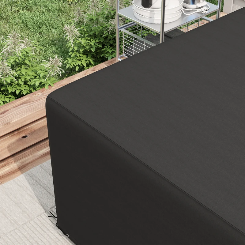 Outsunny Patio Furniture Cover for Outdoor Sectional Sofa Set Waterproof Windproof Oxford Fabric, 97" x 65" x 26", Black