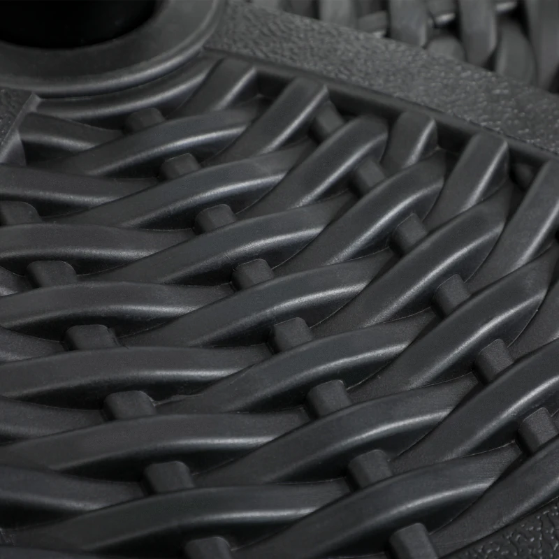 Outsunny 21 lbs. Market Umbrella Base Holder 18" Heavy Duty Round Parasol Stand with Rattan Design for Patio, Black