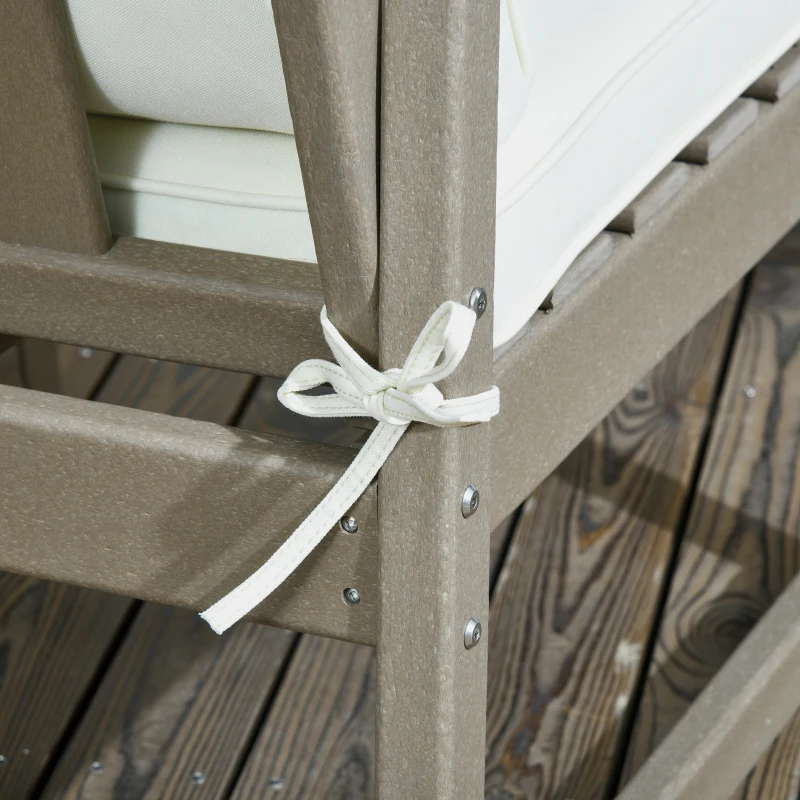 Outsunny Patio Furniture Set HDPE Material, 45" x 27.5" x 31.5", Cream White