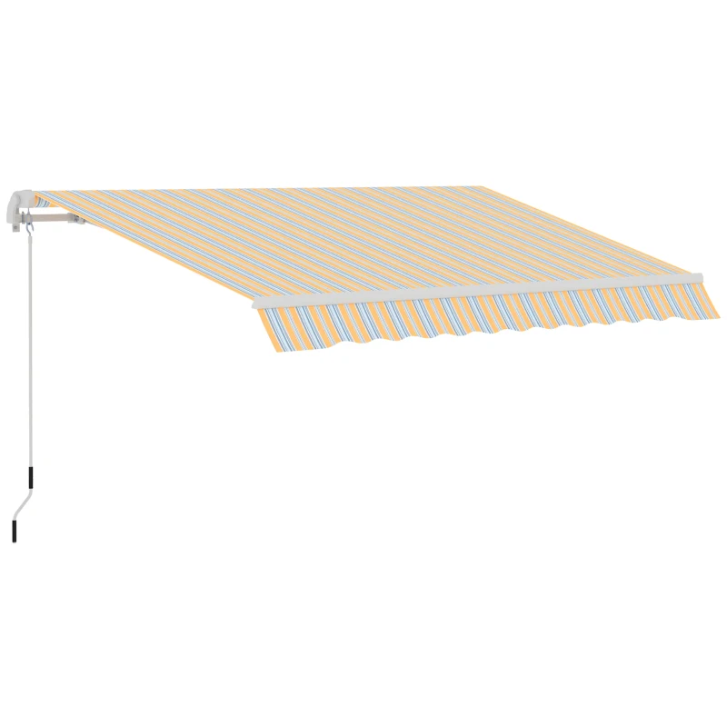 Outsunny 10' x 8' Manual Retractable Awning, Sun Shade Shelter Canopy, with Aluminum Frame and UV Protection for Patio Deck Yard Window Door, Mix Colour