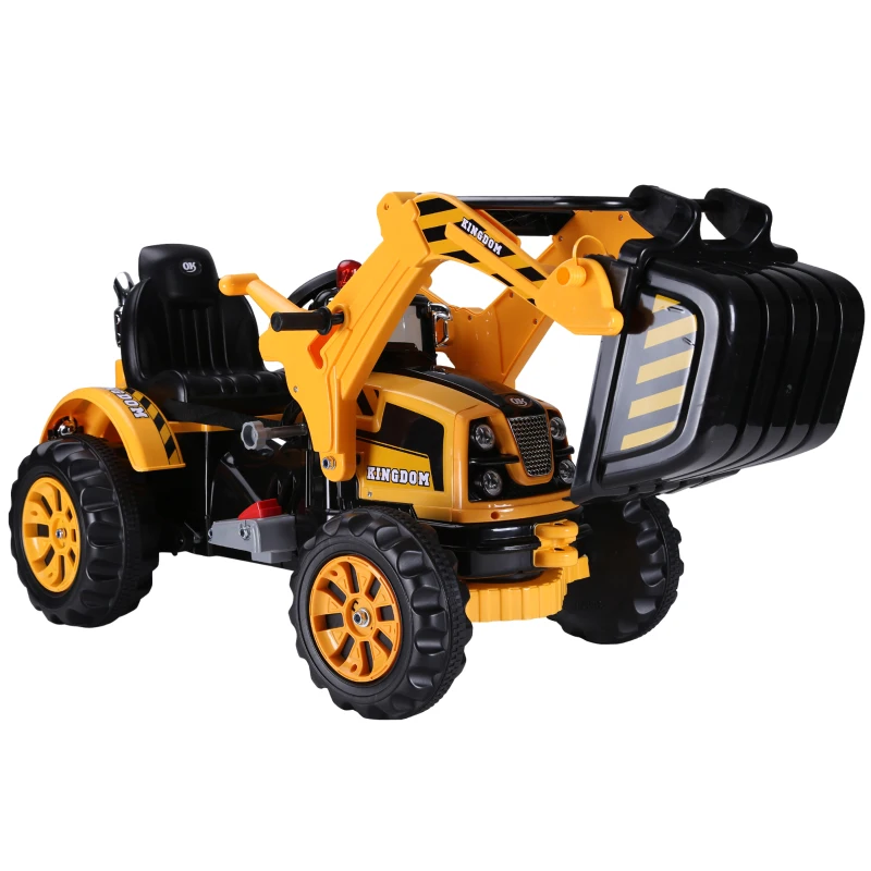 Aosom 6V Kids Electric Ride on Toy Excavator Construction Trunk For 3 - 8 Years