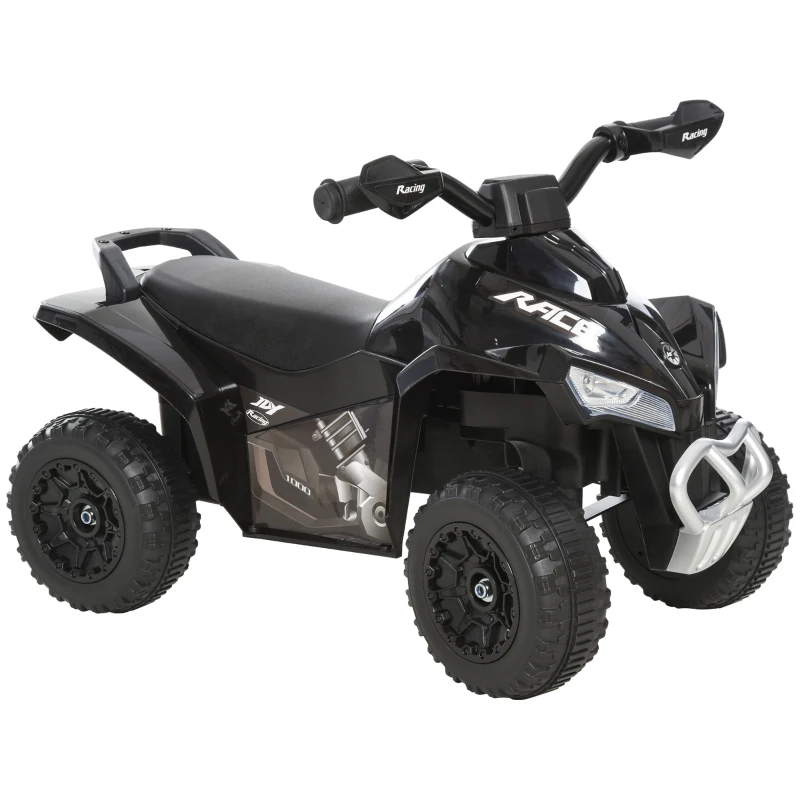 Aosom No Power 4 Wheels Ride on Toy for Kids, Foot To Floor Slider Toddler Ride-on Car with Music, Lightening, for 18-36 Months Black