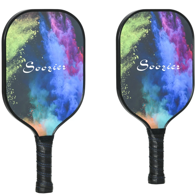 Soozier Pickleball Paddles, Pickle Balls Racket Set of 2 with 4 Balls and Carry Bag