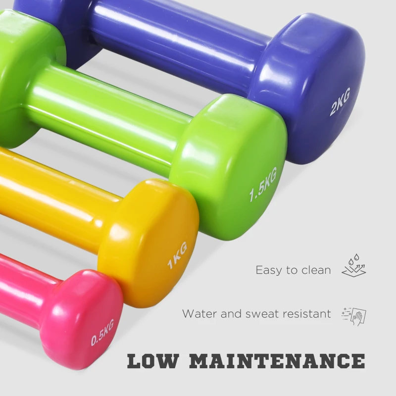 Soozier 22lbs. Colorful Dumbbell Weights Set Home Exercising Toning w/ Carry Case PU Cover Premium Weight Lifting Home Gym