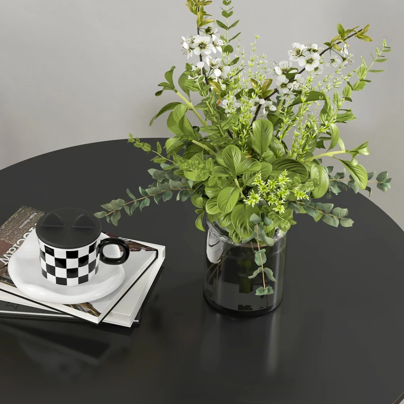 HOMCOM Round Dining Table, Modern Dining Room Table with Steel Curved Legs, Space Saving Small Kitchen Table, Black