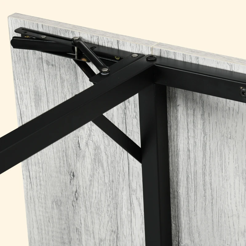 HOMCOM Drop Leaf Folding Dining Table for Small Space, Extendable Kitchen Table for 2 to 4 People, Grey