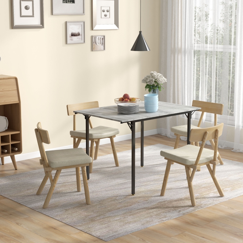 HOMCOM Drop Leaf Folding Dining Table for Small Space, Extendable