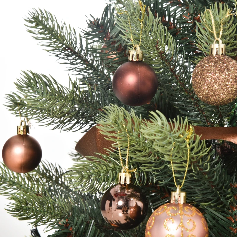 HOMCOM 3' Tall Lit Full Fir Artificial Christmas Tree with Realistic Branches, 60 LED and 227 Tips, Green