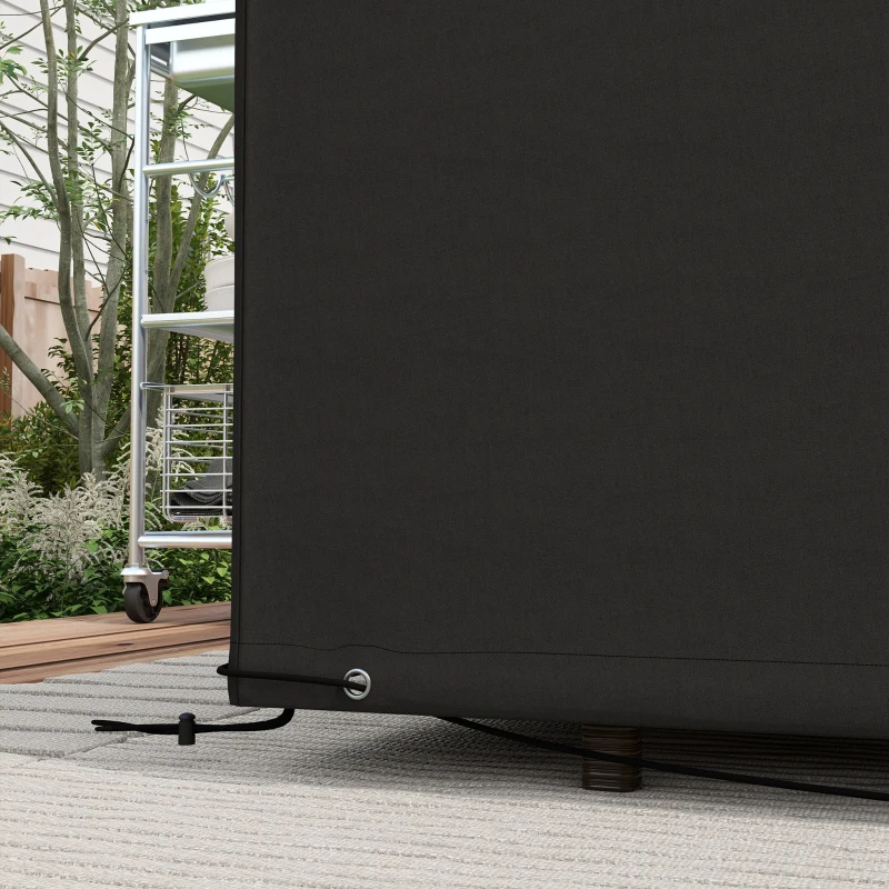 Outsunny Patio Furniture Cover for Outdoor Sectional Sofa Set Waterproof Windproof Oxford Fabric, 97" x 65" x 26", Black