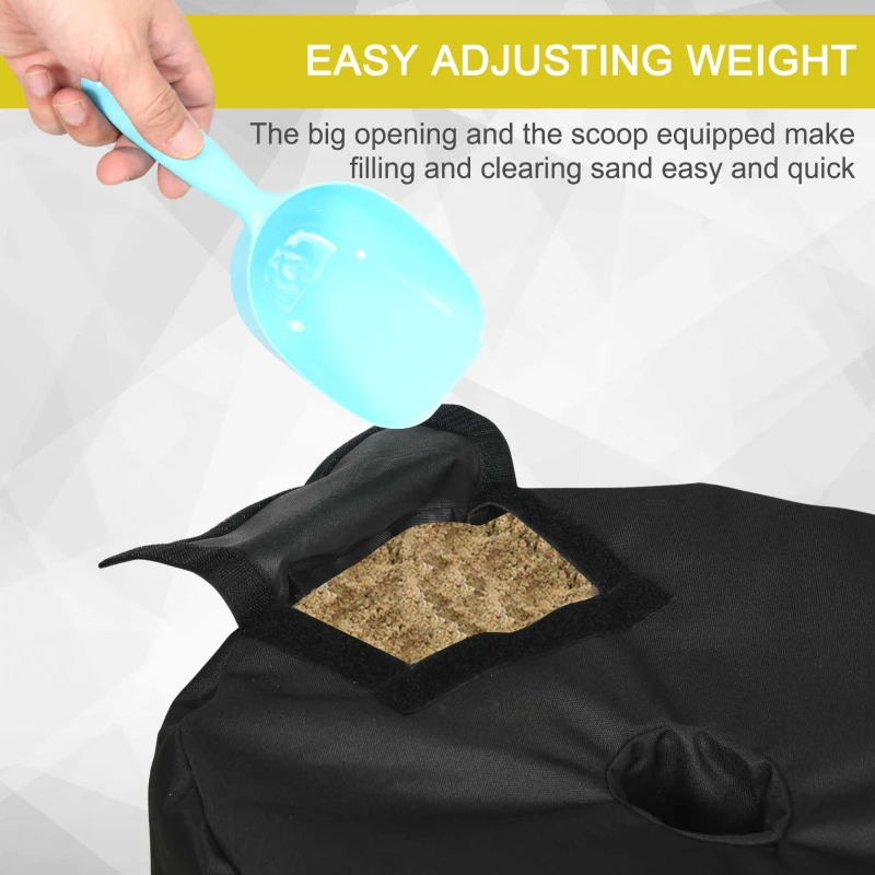 Outsunny 19" Round Patio Umbrella Base Weight Sand Bag Weather Resistant Garden Parasol Weight Base Stand Holder Weights  w/ Scoop Up 88lbs Black