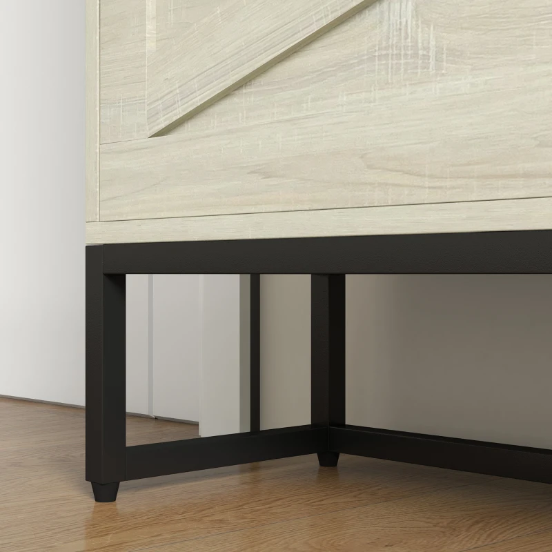 HOMCOM Slim Shoe Storage with 2 Flip Drawers and Adjustable Shelves Shoe Cabinet Organizer for 12 Pair, Distressed White