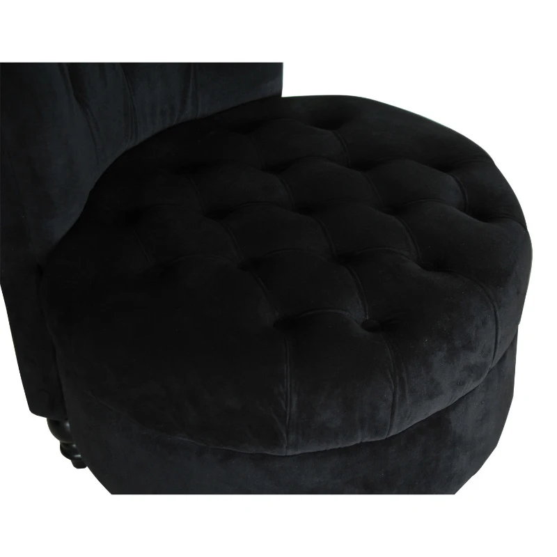 HOMCOM 45" Tufted High Back Velvet Accent Chair Living Room Soft Padded Couch Lounge (Black)