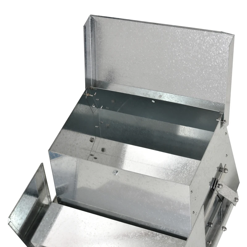 PawHut 30 lbs Capacity Automatic Chicken Poultry Feeder with a Galvanized Steel and Aluminium Build, Weatherproof Design