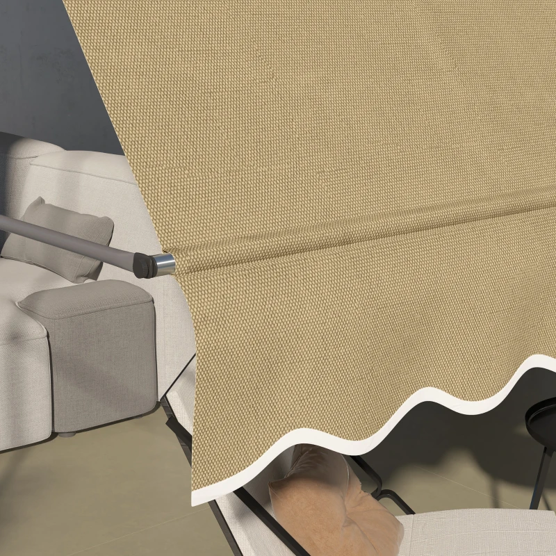 Outsunny 10' x 4' Manual Retractable Awning, Non-Screw Patio Awning, UV Resistant, for Window or Door, Beige