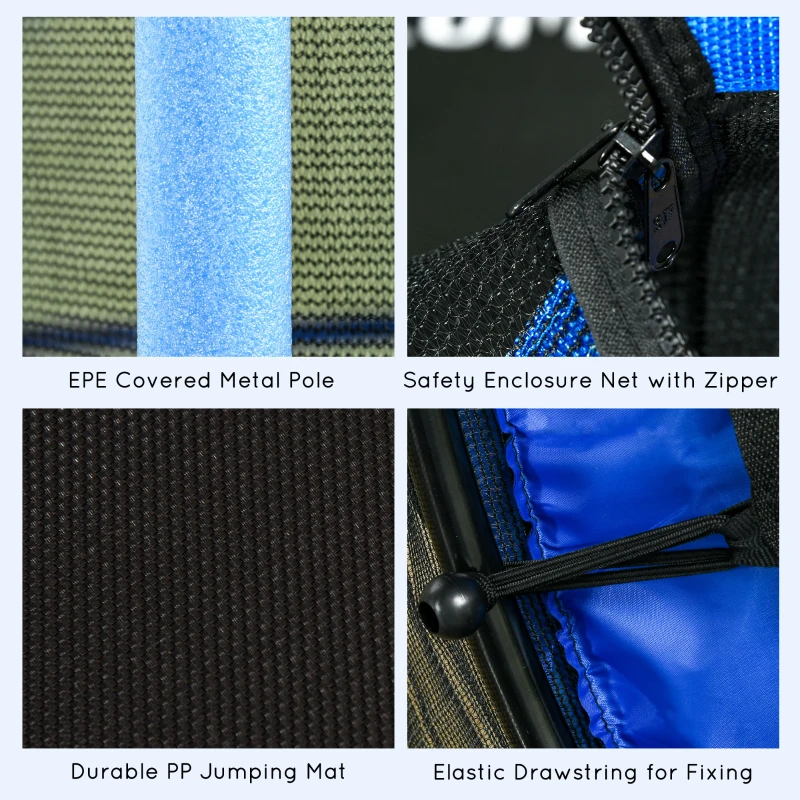 Soozier 5Ft Trampoline for Kids with Safety Enclosure Net, for 3-10 Years, Blue