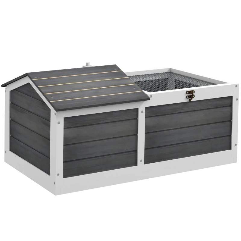 PawHut 34" Wooden Tortoise Habitat Tortoise Enclosure Indoor/Outdoor Use