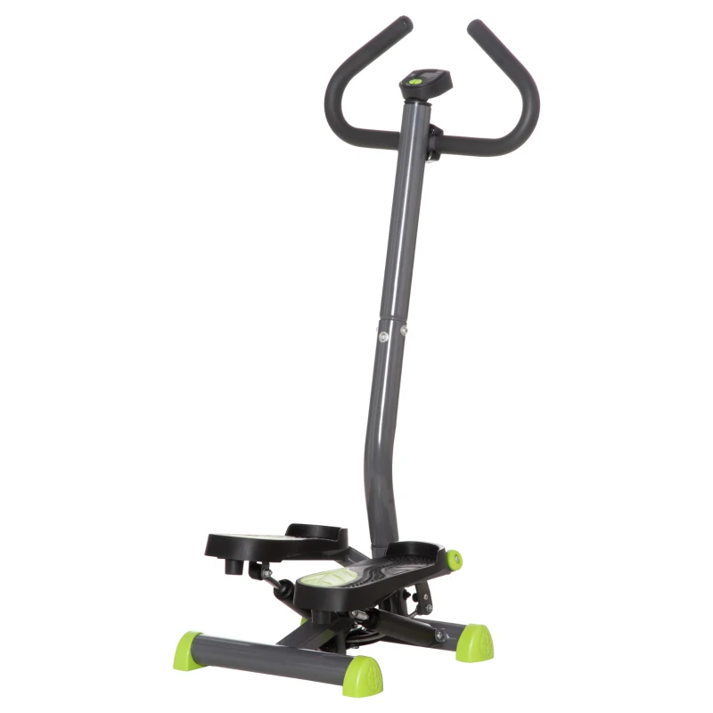 Soozier Twist Stepper Exercise Machine with Adjustable Resistance, LCD Screen - Grey & Green